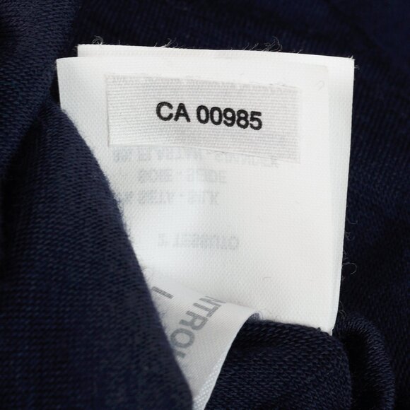 Brunello Cucinelli Navy Wool Ruched Long-Sleeve Bubble Hem Knit Dress - Picture 12 of 12